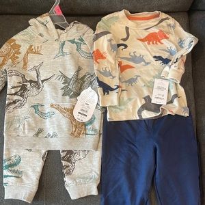 Two new 18 months boys dinosaur outfits